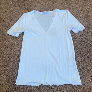 Zara White V Neck